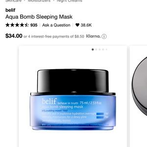 2 Pieces Belif Aqua Bomb Sleeping Mask & Eye Mask